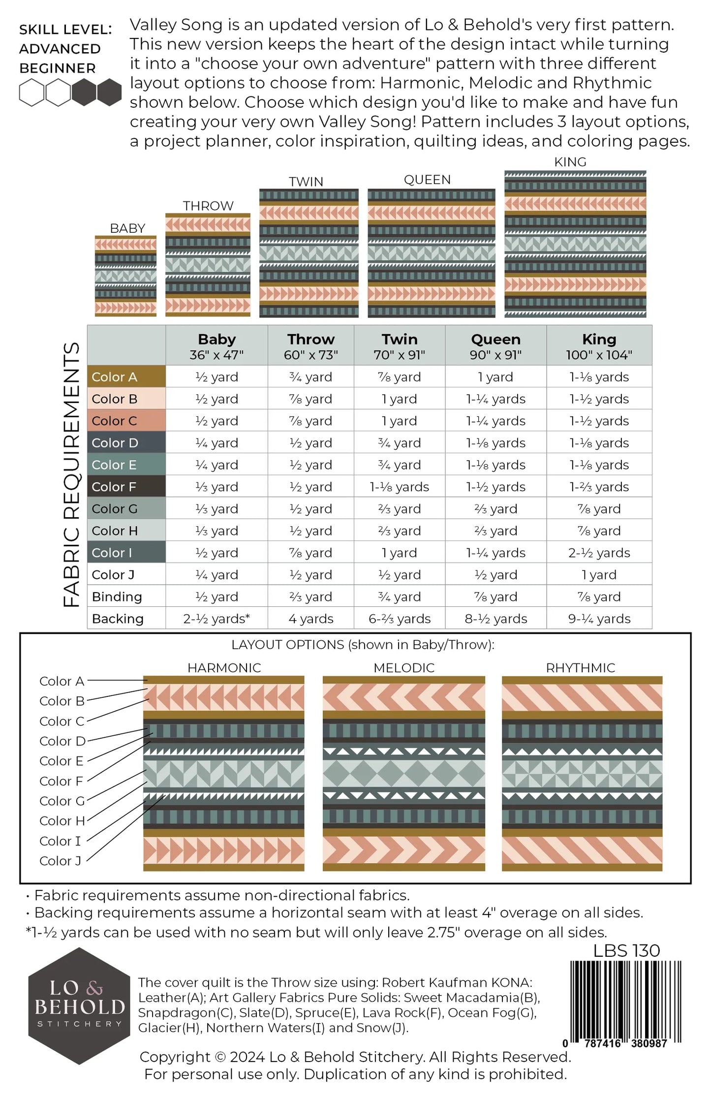 Valley Song Quilt Pattern