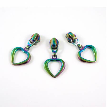 #5 Slider with Hollow Heart Dangle (10 pcs)