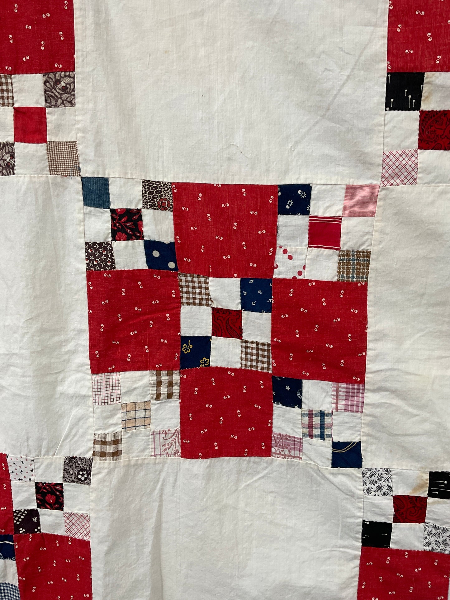 Antique Quilt Top Nine Patch Irish Chain