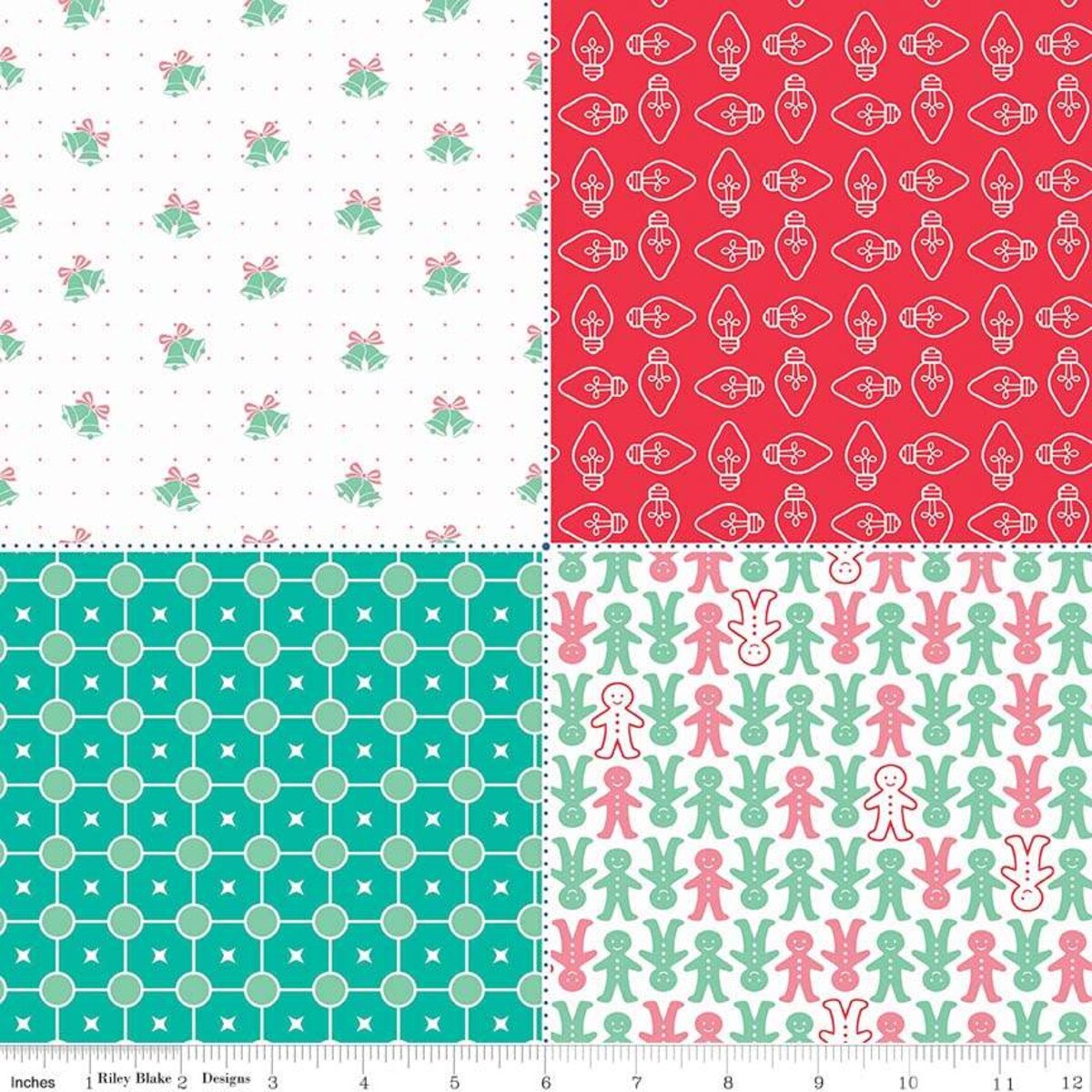 Cozy Christmas Fat Quarter Panel Red
