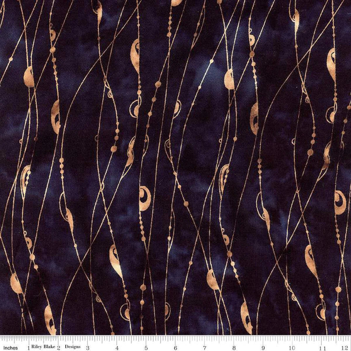 Batiks Rayon String Theory Black Bean