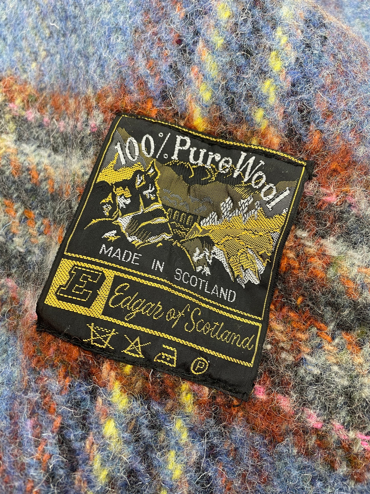 Vintage Wool Plaid Blanket