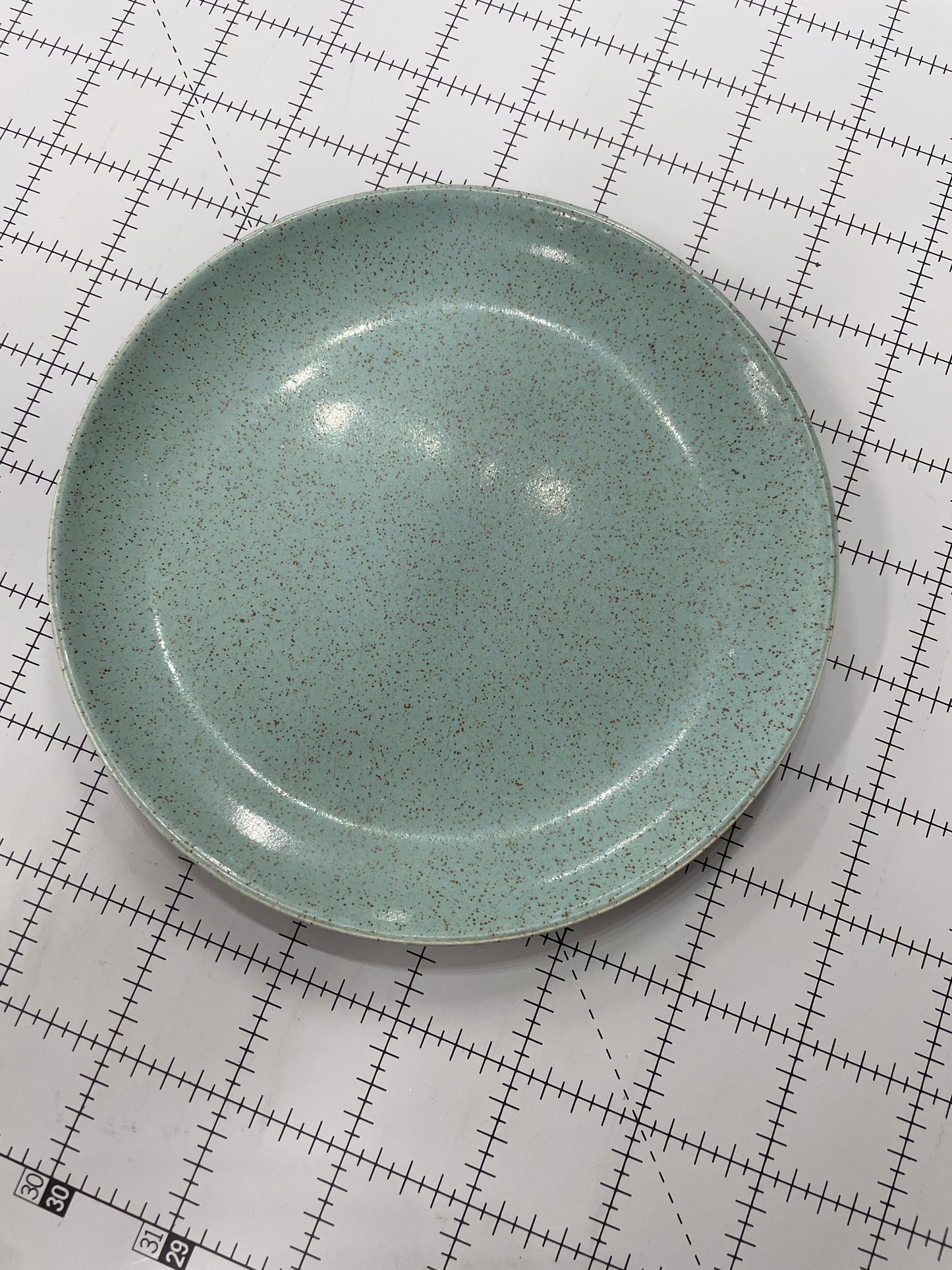 Two matching 6.5" light green "Pebbleford" plates by Taylor, Smith & Taylor