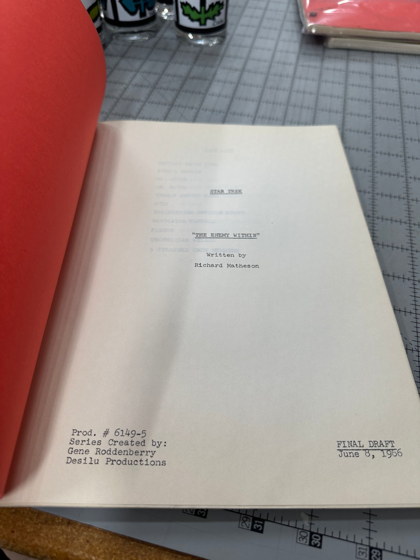 Vintage Star Trek Script (The Enemy WIthin) - TV