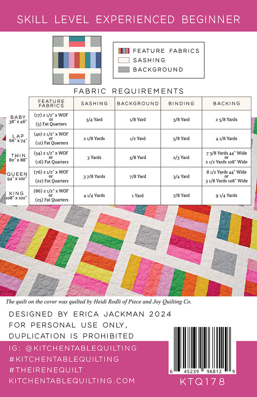 The Irene Quilt Pattern