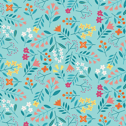 Benartex Blooming Color-Lucy (Light Turquoise)