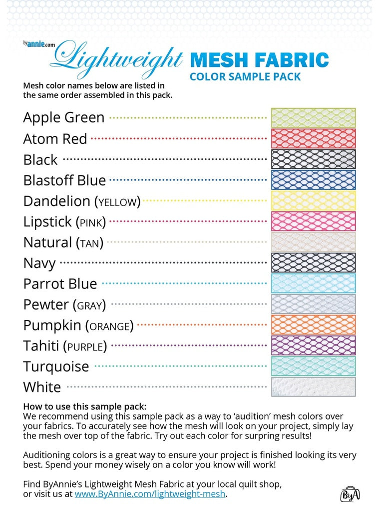 Mesh Fabric Color Sample Pack