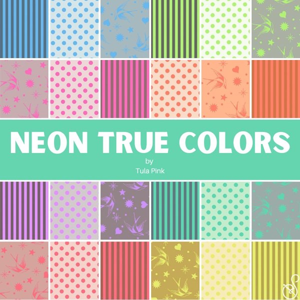 Tula Pink-Neon True Colors Charm Pack
