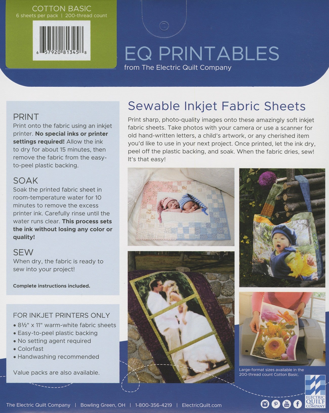 EQ Printables Inkjet Fabric Sheets
