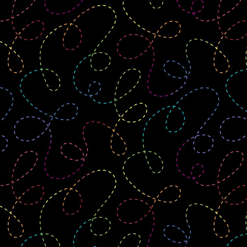 Curlicues-Black/Multi