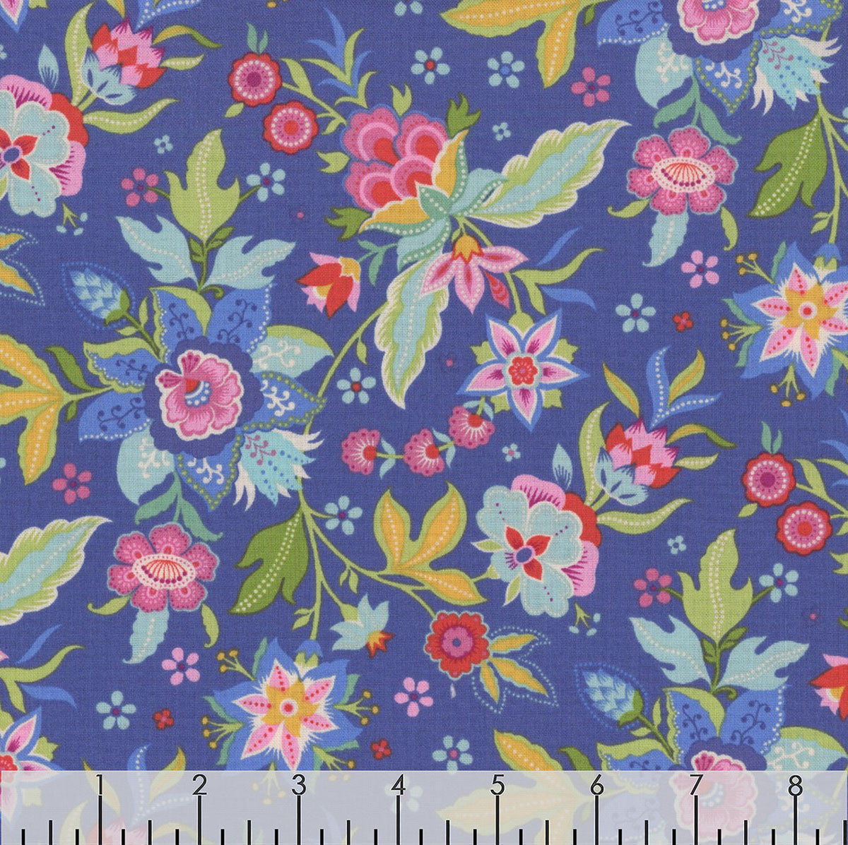 Jacobean Floral-Blueberry