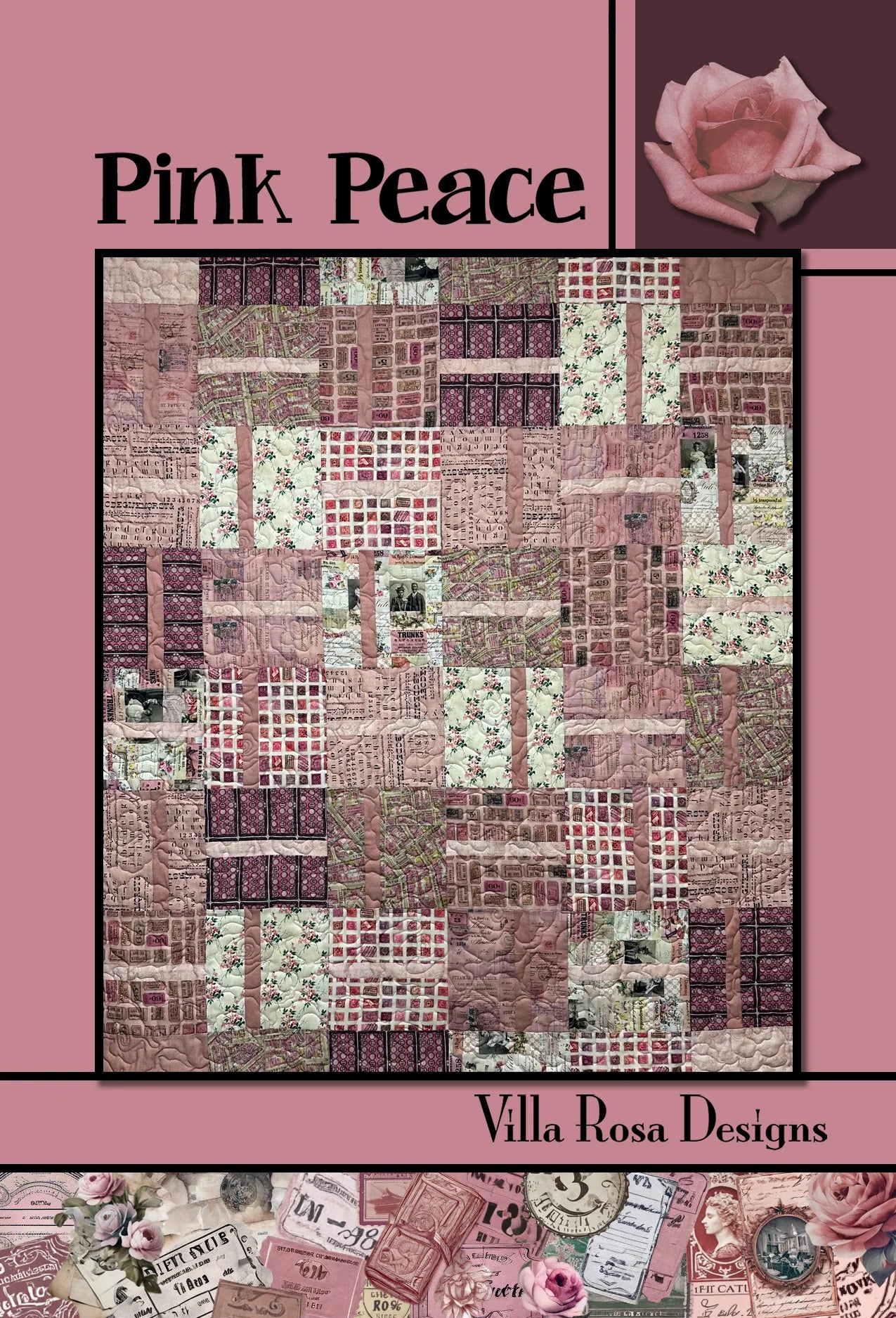Pink Peace Quilt Kit featuring Tim Holtz Palette Pink