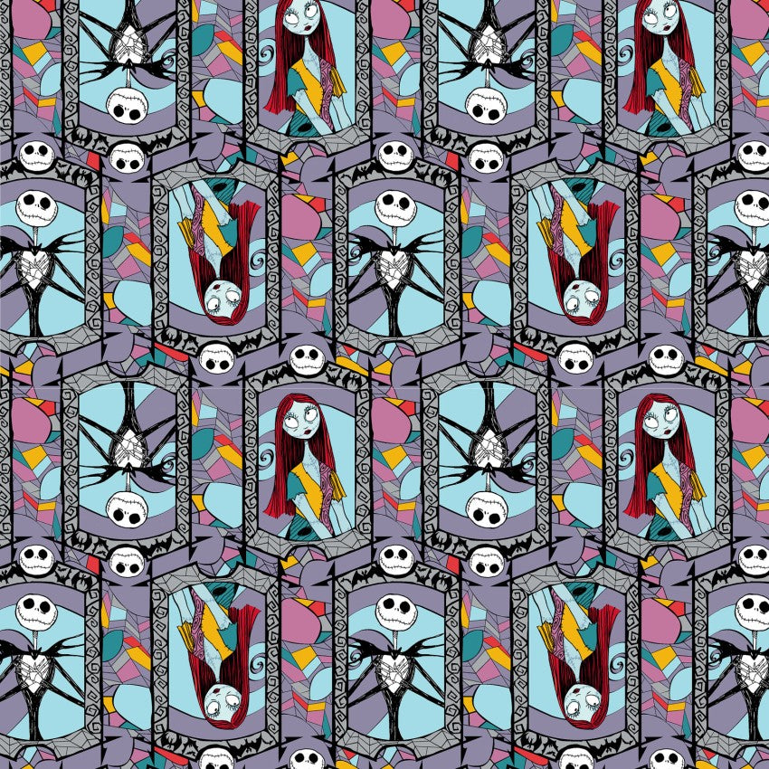 Nightmare Xmas-Jack & Sally Stained Glass