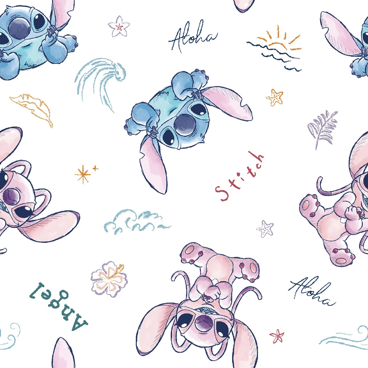 Stitch and Angel-Sketch (Cotton)