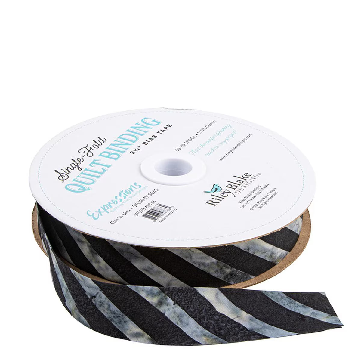 Riley Blake Designs Single-Fold Quilt Binding Get in Line Stormy Seas