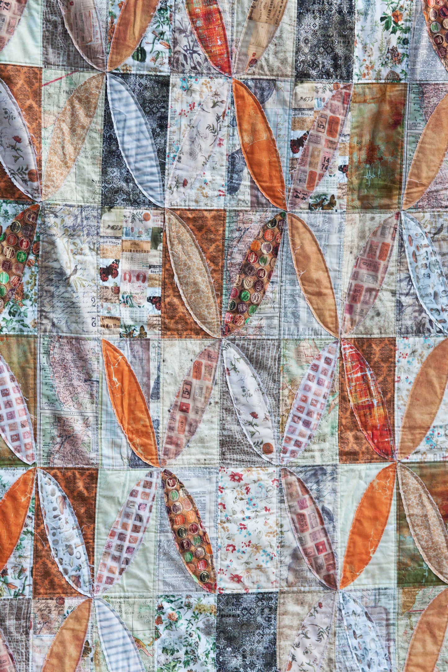 Burnished Quilt Kit Featuring Tim Holtz Eclectic Elements Pallete in Orange