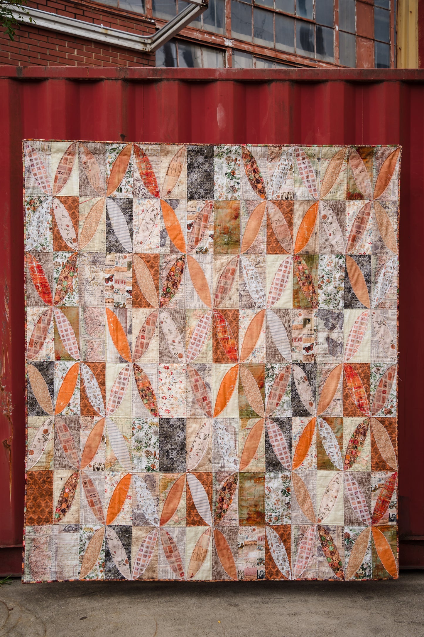 Burnished Quilt Kit Featuring Tim Holtz Eclectic Elements Pallete in Orange
