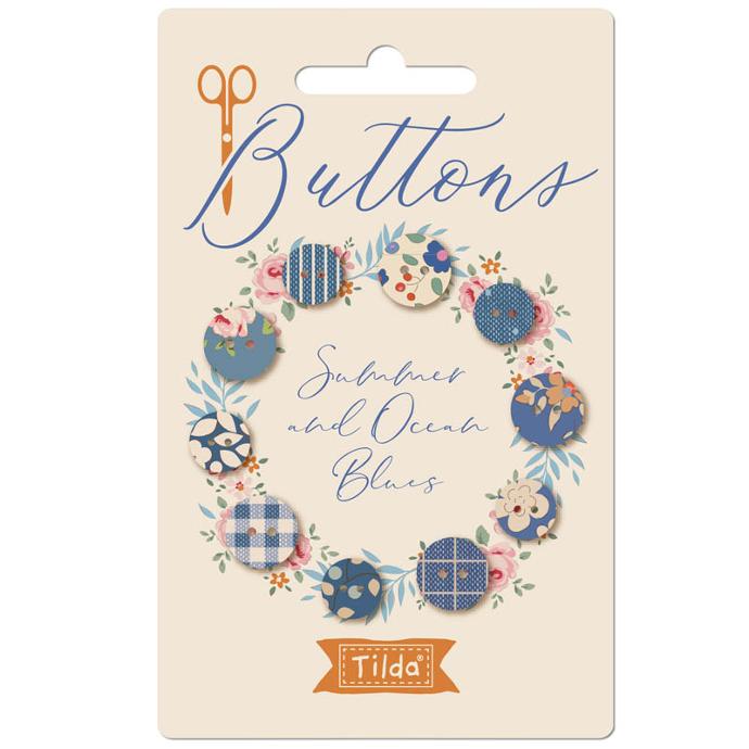 Tilda-Creating Memories Buttons (Summer & Ocean Blues-10 pcs)