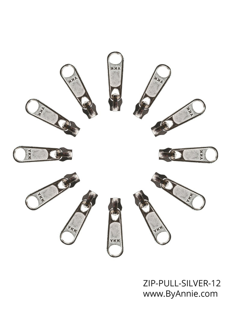 ByAnnie Zipper Pulls | 12 pulls Silver