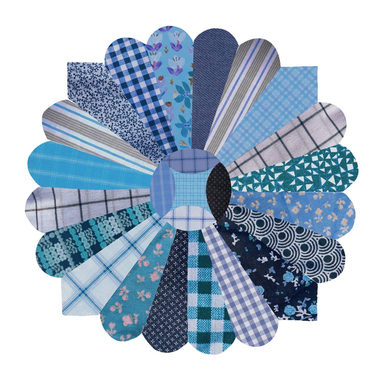 Blue Quilt Flower Vinyl Stickers, Sewing Stickers