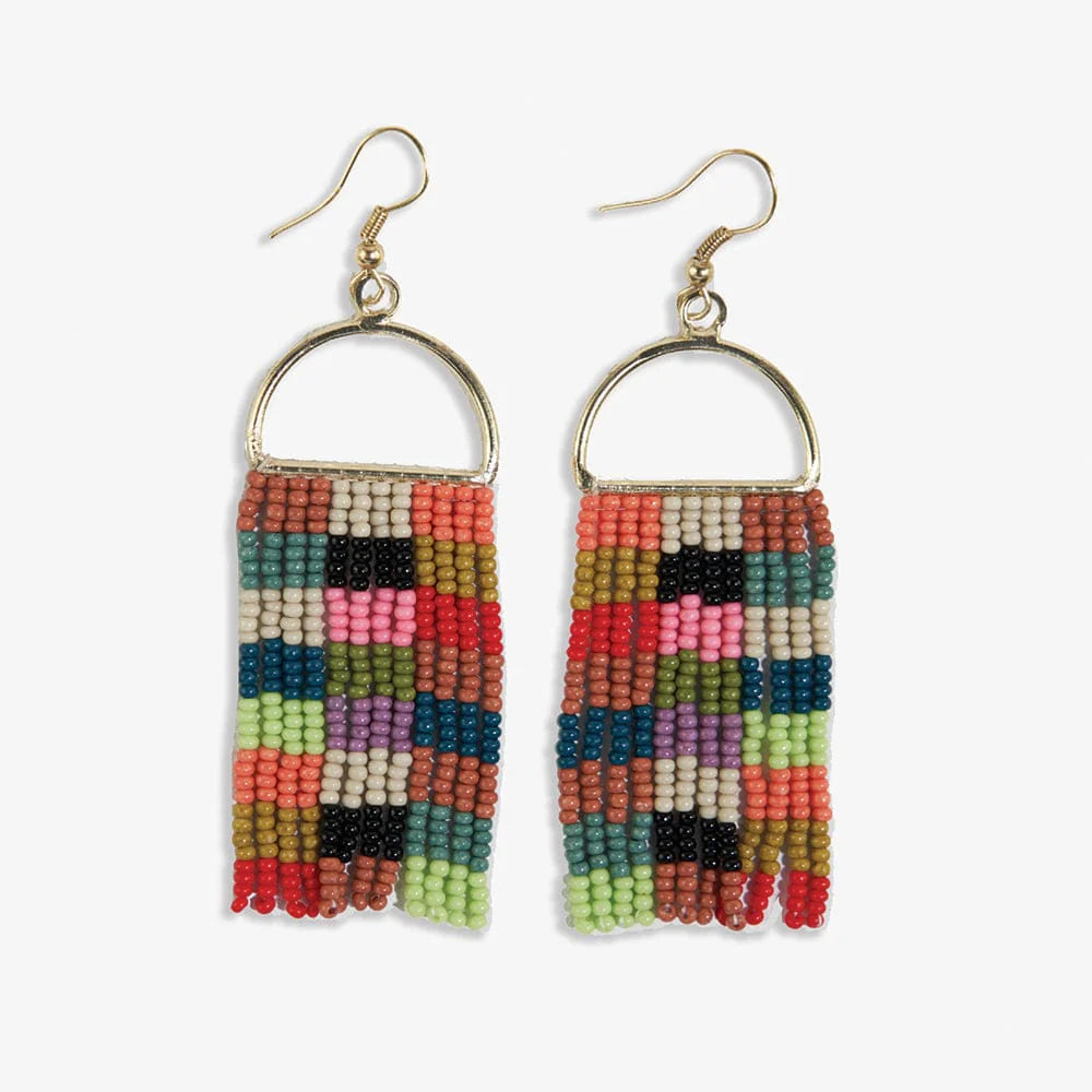 Ink + Alloy Allison Checkered Beaded Fringe Earring