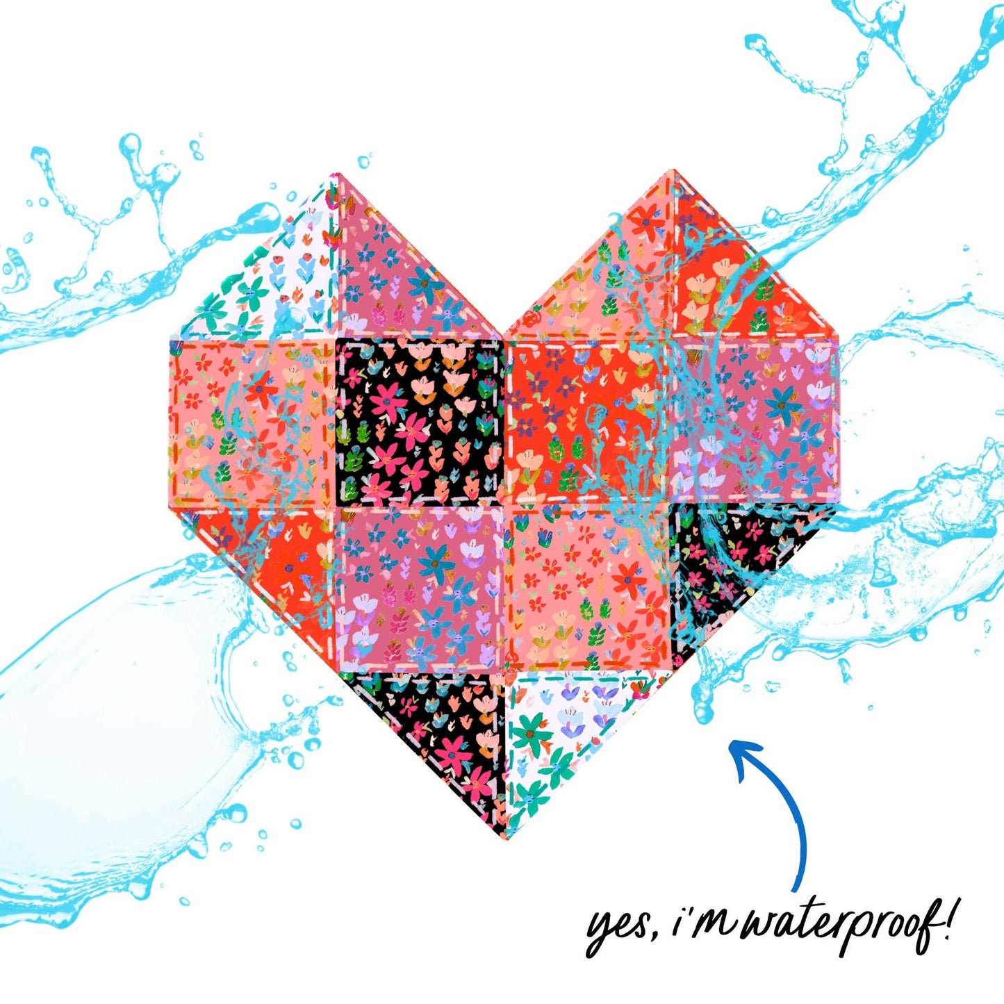 Quilt Heart Vinyl Stickers, Sewing Stickers, Quilt Stickers