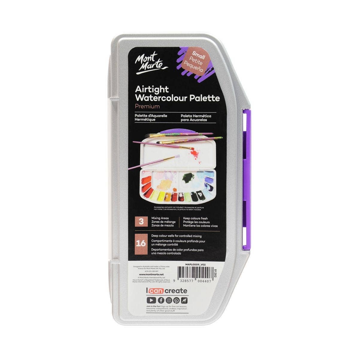 Airtight Watercolor Palette Premium 16 Slot Small