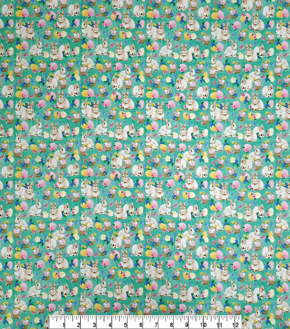 Bunny & Eggs on Sage Easter