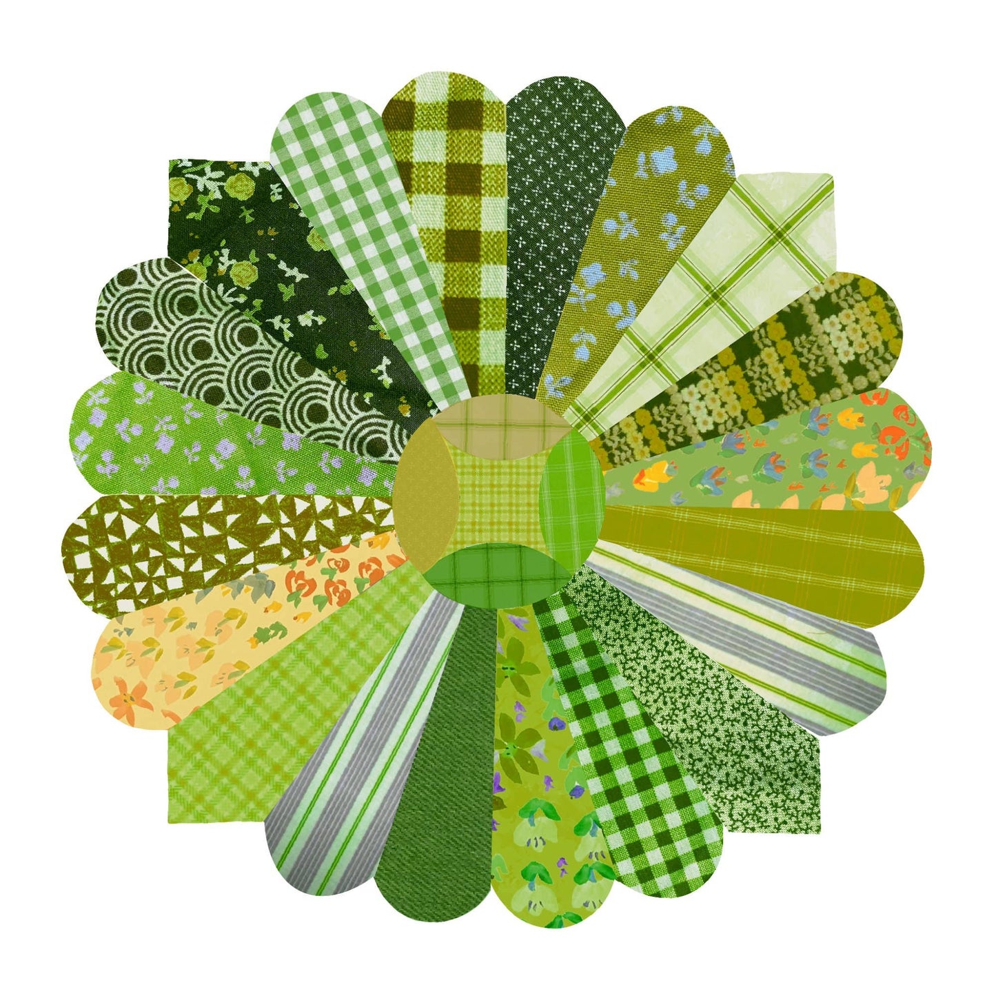 Retro Green Quilt Flower Vinyl Stickers, Sewing Sticker