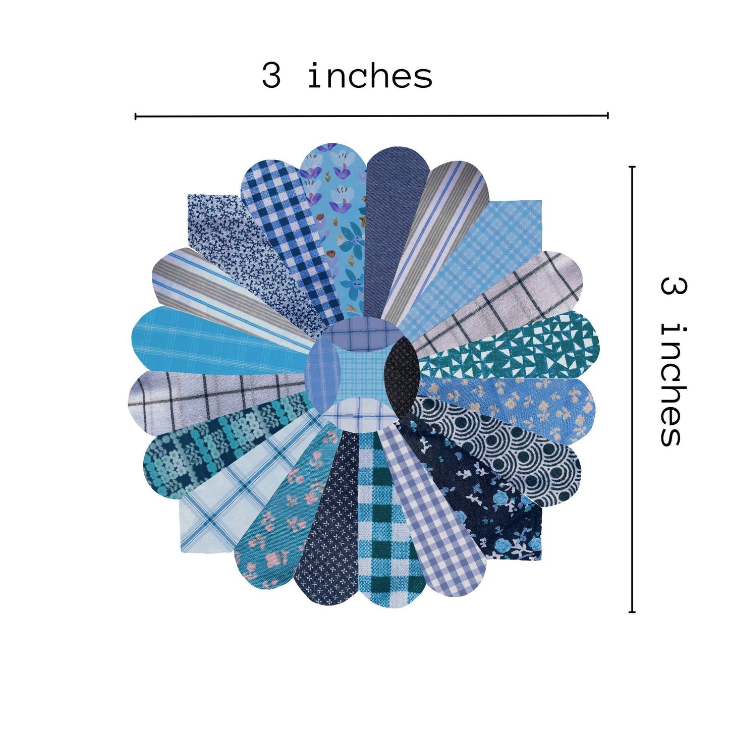 Blue Quilt Flower Vinyl Stickers, Sewing Stickers