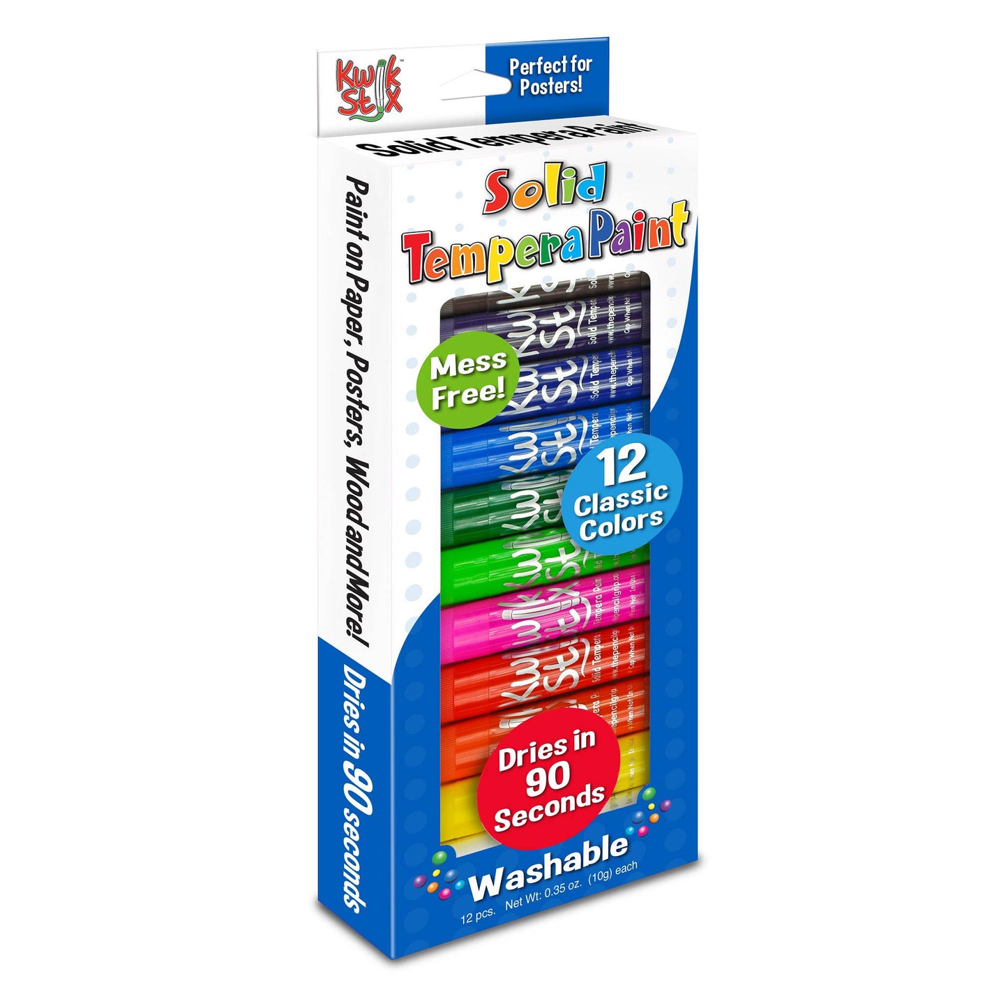 KwikStix Tempera Paint - 12 Classic Colors TPG-602