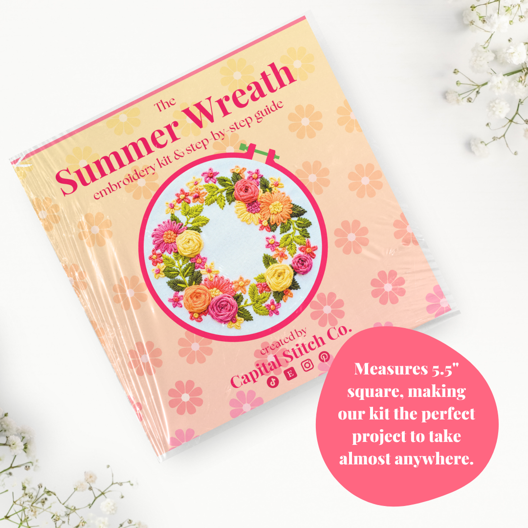 Summer Wreath DIY Step by Step Embroidery Kit