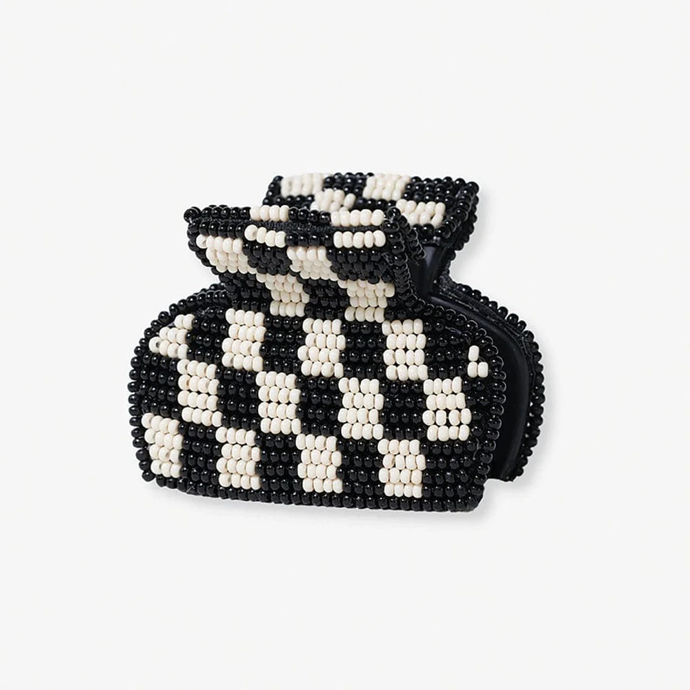 Ink + Alloy Black and White Checkered Hair Clip