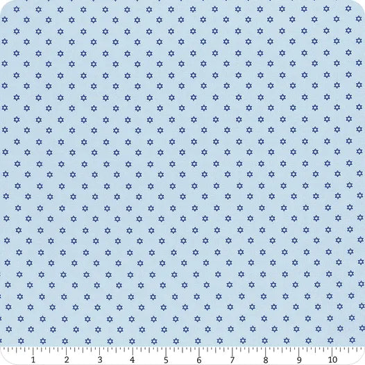 Happy Hanukkah Light Blue Mini Stars
