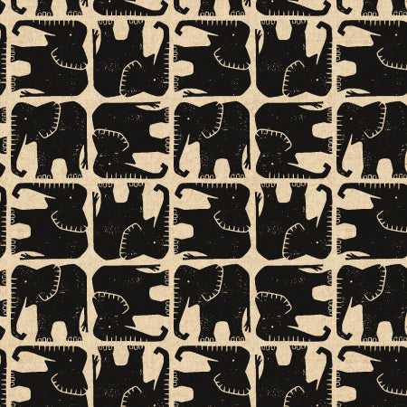 Rising Sun - Jolly Elephant - Black UNB Canvas