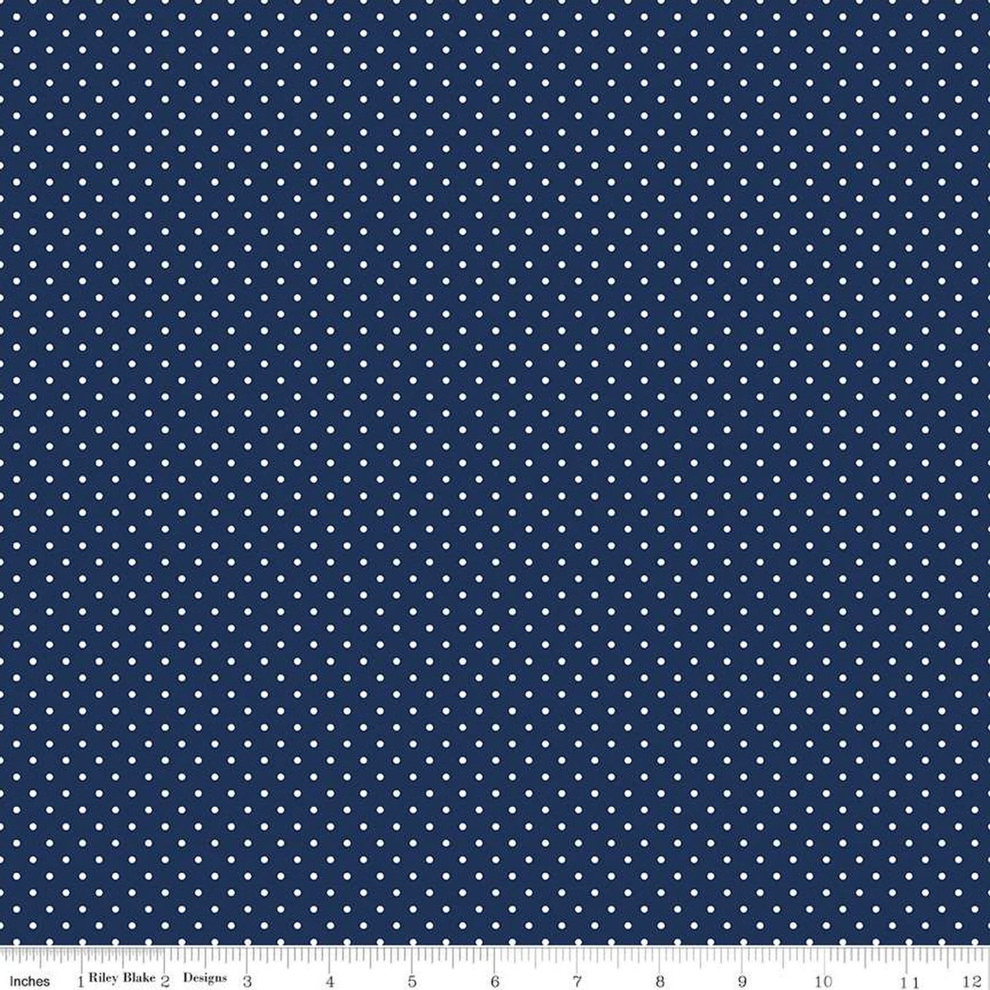 White on Navy Swiss Dot