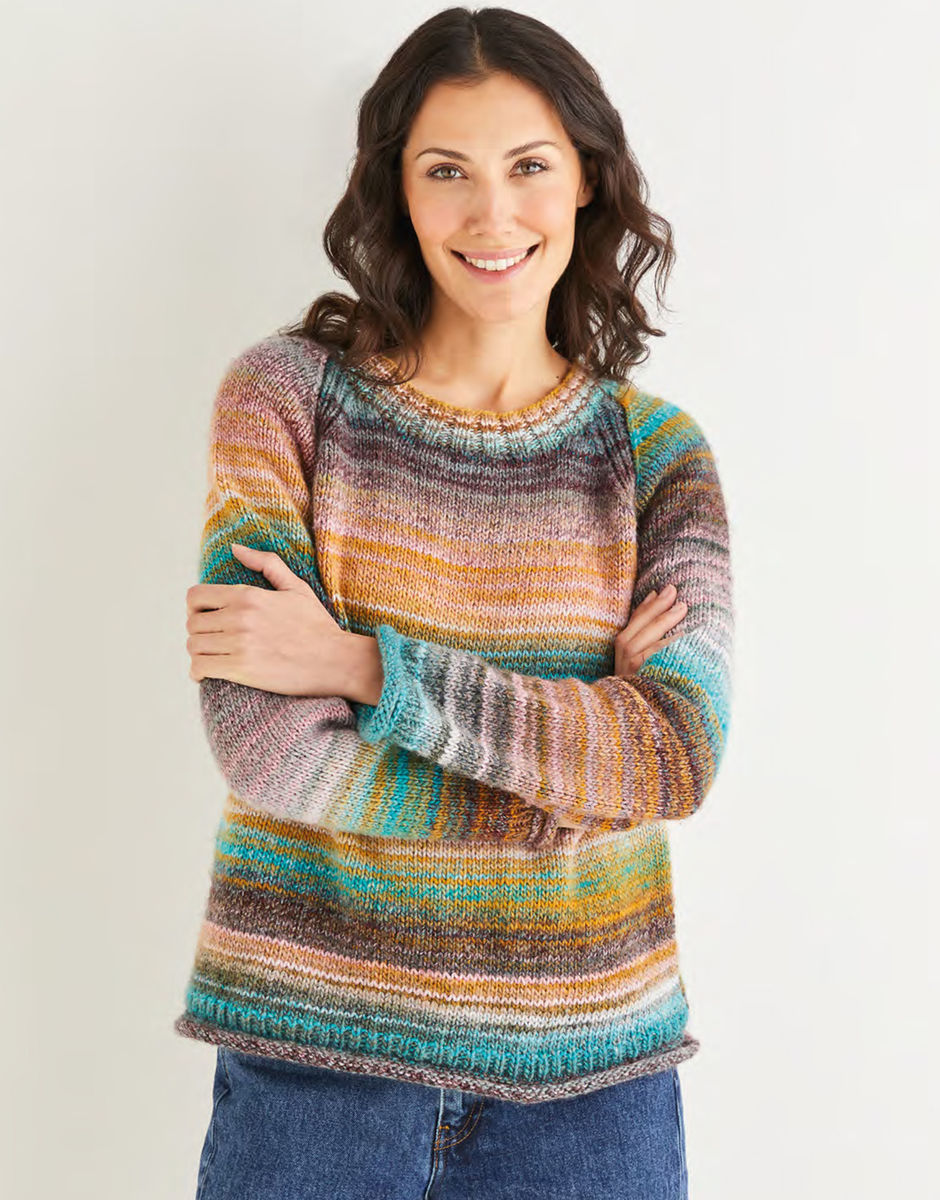 Jewelspun -Crewneck Knit Sweater Pattern
