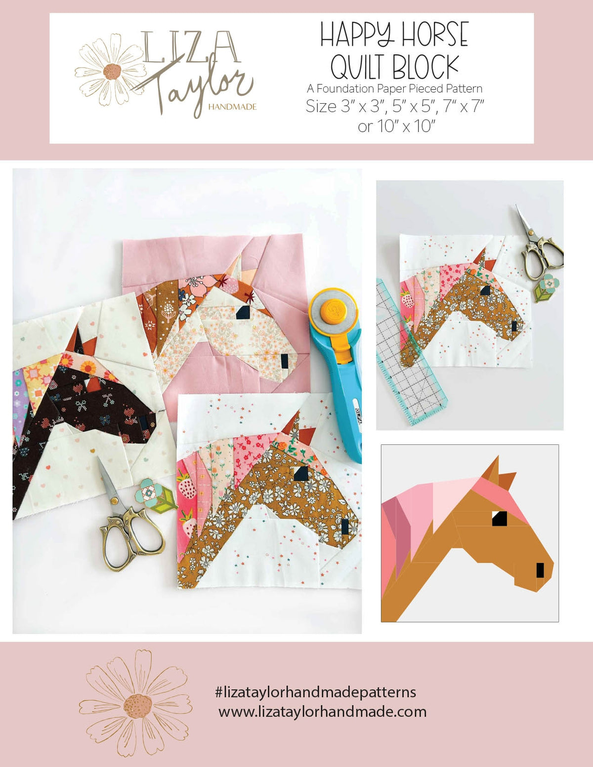 Liza Taylor Handmade Happy Horse Quilt Block Pattern