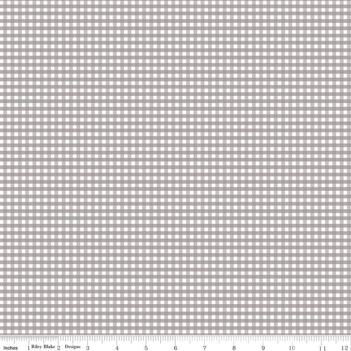 GRAY 1/8 Inch Small Gingham Gray
