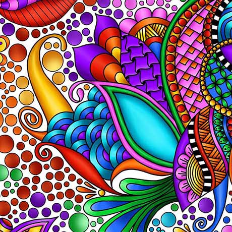 CARNIVALE-FLORAL GEOMETRIC-WHITE/MULTI
