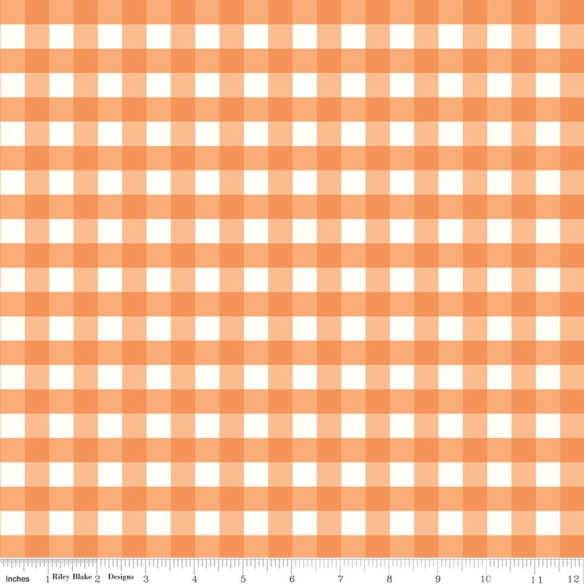 Love You to the Moon Gingham Orange - Flannel