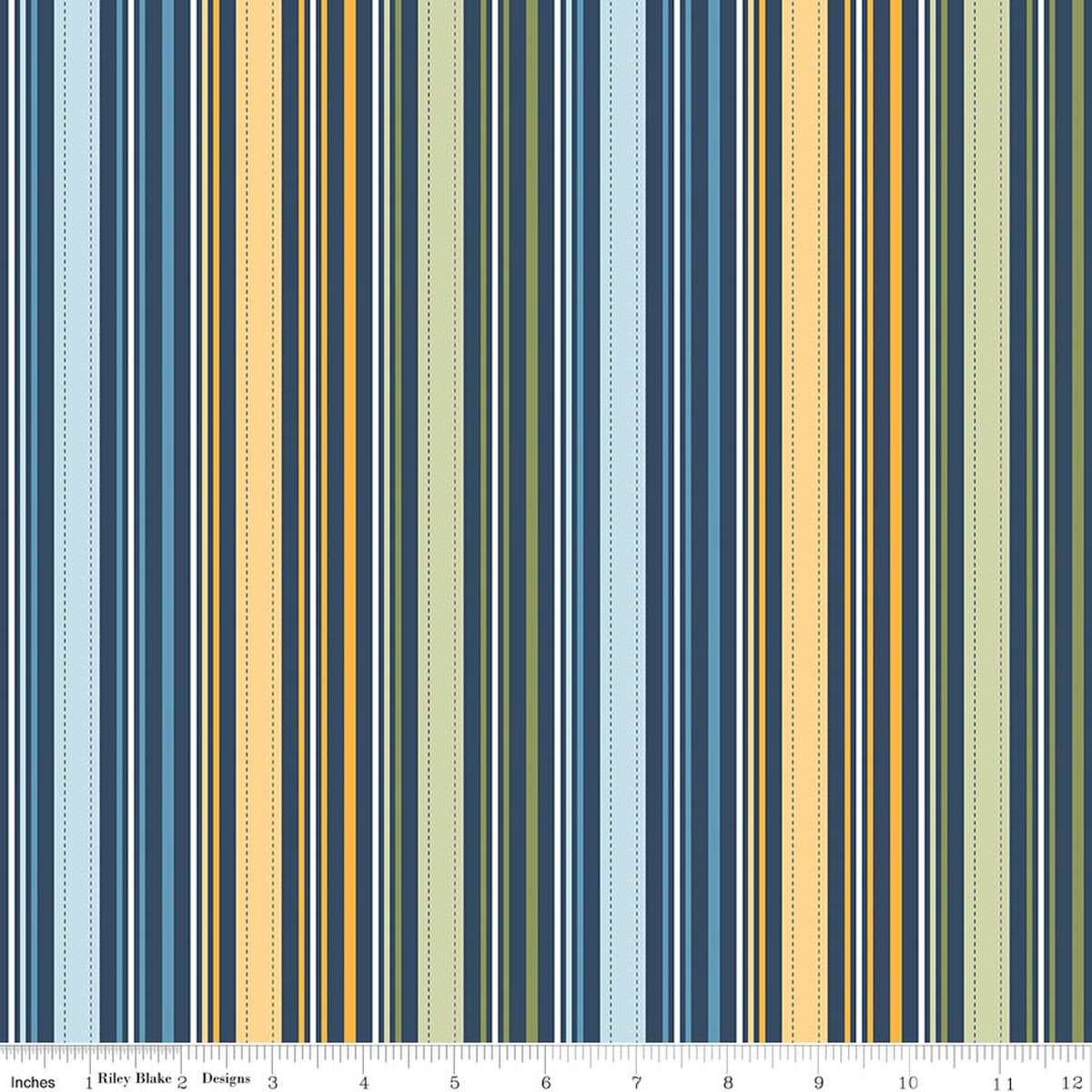 Sunshine & Dandelions Stripes Navy