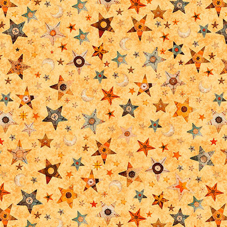 A HAUNTING WE WILL GO-STARS & MOONS-LT ORANGE