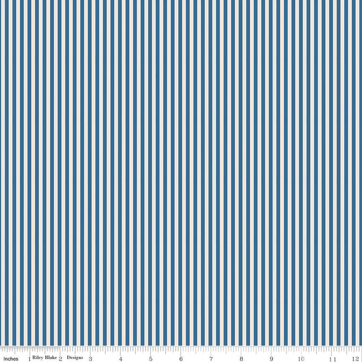Stripe 1/8" on Ivory Coastal Blue