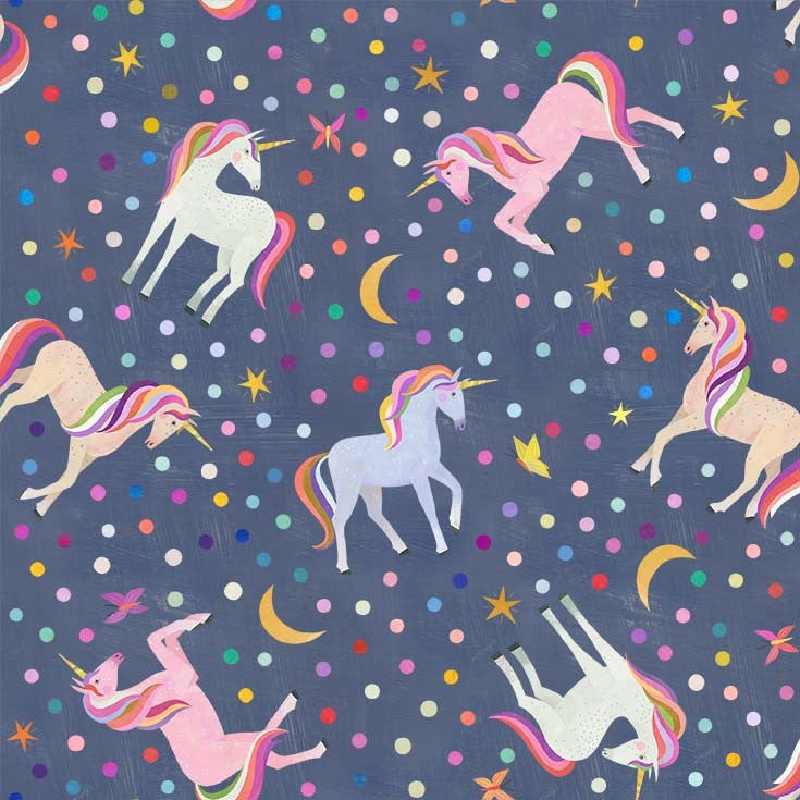 Rainbow Unicorns (Navy)