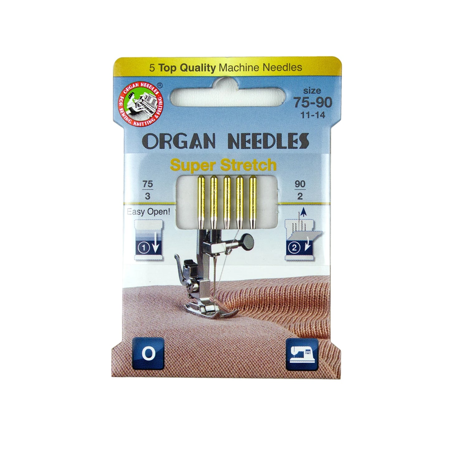 Organ Machine Needles - Super Stretch (75/90)