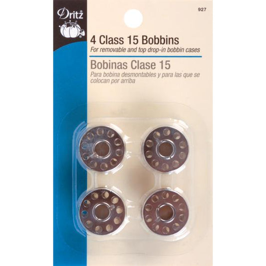 Dritz Class 15 Bobbins 4/Pkg (Metal)
