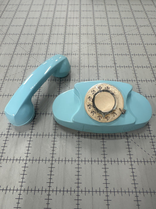 Vintage Miniature Aqua Blue Princess Rotary Telephone Advertising or Doll