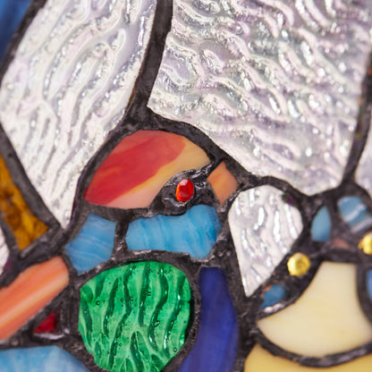 16" Astrid Birds in Night Sky Stained Glass Window Panel