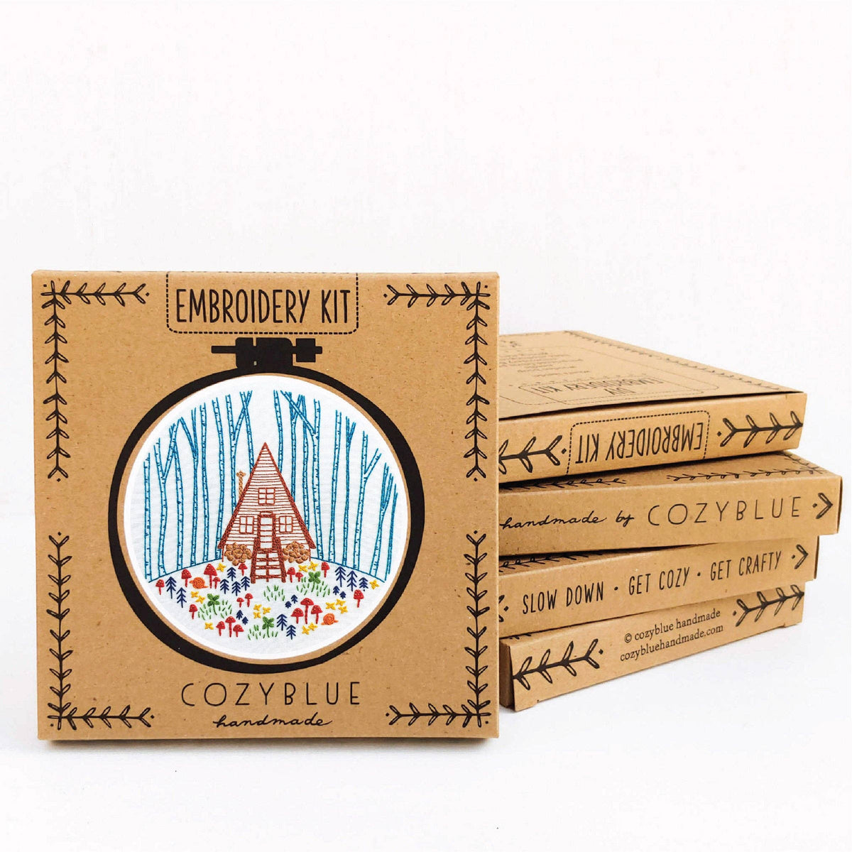 Cozy cabin embroidery kit